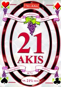 21 AKIS ITALIANA Vynuoginis raudonasis stiprus