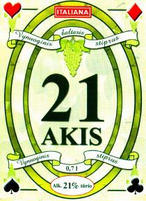 21 AKIS ITALIANA Vynuoginis baltasis stiprus
