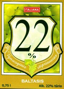 22 ITALIANA Vynuoginis stipriausias BALTASIS