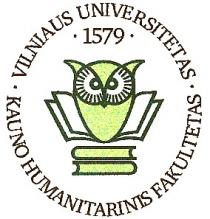 VILNIAUS UNIVERSITETAS KAUNO HUMANITARINIS FAKULTETAS 1579