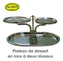 AG.INOX (PLATEAU DE DESSERT EN INOX À DEUX NIVEAUX)