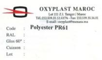 OXYPLAST POLYESTER PR 61