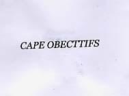 CAPE OBJECTIFS