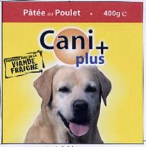 CANI+PLUS, PÂTÉE AU POULET 400G, VIANDE FRAICHE