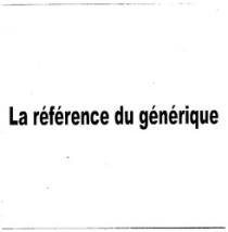 LA RÉFÉRENCE DU GÉNÉRIQUE