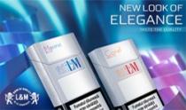 L&M MARINE BLUE L&M CORAL WHITE NEW LOOK ELEGANCE TASTE THE QUALITY MARK OF QUALITY IN 73 COUNTRIES