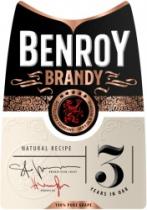 BENROY BRANDY DISTILLERY COMPANY VERY OLD RESERVE NATURAL RECIPE PRODUCTION CHEEF PRODUCER 3 YEARS IN OAK 100% PURE GRAPE