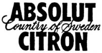 ABSOLUT CITRON COUNTRY OF SWEDEN