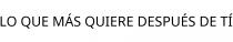 LO QUE MÁS QUIERE DESPUÉS DE TÍ