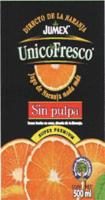 DIRECTO DE LA NARANJA JUMEX UNICOFRESCO COMO HECHO EN CASA; DIRECTO DE LA NARANJA. UN ALIMENTO LÍQUIDO DE CALIDAD JUMEX
