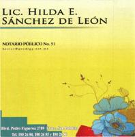 LIC. HILDA E. SÁNCHEZ DE LEÓN NOTARIO PÚBLICO NO. 51