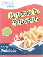 GREAT VALUE PAPAS A LA FRANCESA CORTE ONDULADAS