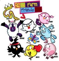 THE FARM FRIENDS TRIXI BONNIE LARRY CHUCK AMY MACK SHINY WALLY BOOGIE