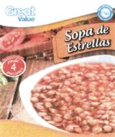 GREAT VALUE SOPA DE ESTRELLAS GREAT VALUE 100 SATISFACCIÓN O LA DEVOLUCIÓN DE TU DINERO