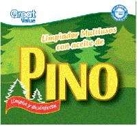 GREAT VALUE GREAT VALUE 100 SATISFACCIÓN O LA DEVOLUCIÓN DE TU DINERO LIMPIADOR MULTIUSOS CON ACEITE DE PINO