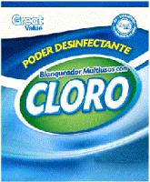 GREAT VALUE GREAT VALUE 100 SATISFACCIÓN O LA DEVOLUCIÓN DE TU DINERO BLANQUEADOR MULTIUSOS CON CLORO