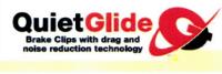 QUIETGLIDE BRAKE CLIPS WITH DRAG AND NOISE REDUCTION TECHNOLOGY QG