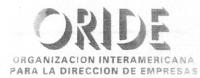 ORIDE ORGANIZACION INTERAMERICANA PARA LA DIRECCION DE EMPRESAS