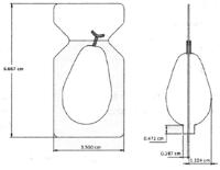 ENVASE TERMO-FORMADO (A DOS CARAS) EN MOLDE DE FIGURA TIPO ESPECIAL CON FORMA DE AGUACATE Y CON CAPACIDAD DE LLENADO DE HASTA 15 MILILITROS