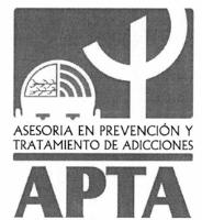 APTA; ASESORIA EN PREVENCIÓN Y TRATAMIENTO DE ADICCIONES.