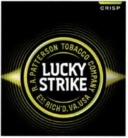 CRISP LUCKY STRIKE R.A. PATTERSON TOBACCO COMPANY EST. RICH´D. VA USA