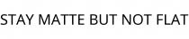 STAY MATTE BUT NOT FLAT