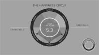 THE HAPPINESS CIRCLE YOUR LIFE SCORE 5.3 CRYSTAL BALLS RUBBER BALLS