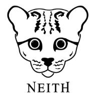 TRAZO ABSTRACTO DEL ROSTRO DE UN OCELOTE CON LA PALABRA NEITH