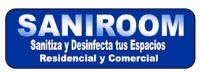 SANITIZA Y DESINFECTA TUS ESPACIOS; RESIDENCIAL Y COMERCIAL. SANIROOM;Y LOGO