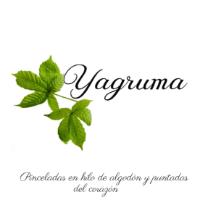 YAGRUMA PINCELADAS EN HILO DE ALGODON Y PUNTADAS DEL CORAZON