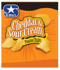 S MART CHEDDAR & SOUR CREAM POTATO CHIPS