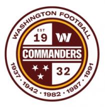 WASHINGTON FOOTBALL; EST. 19; W; COMMANDERS; 32; 1937 - 1942 - 1982 - 1987 - 1991