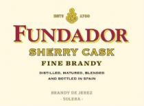 ESTD 1730 FUNDADOR SHERRY CASK FINE BRANDY DISTILLED; MATURED; BLENDED AND BOTTLED IN SPAIN BRANDY DE JEREZ SOLERA