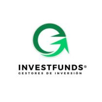 UN ICONO CIRCULAR DIVIDIDO EN DOS PARTES; LA PRIMERA ES UN SEMI CIRCULO COLOR VERDE OSCURO Y LA OTRA SEMI CIRCULO QUE PRESENTA UN FLECHA ASCENDENTE DE UN VERDE MAS CLARO. DEBAJO SE ENCUENTRA EL NOMBRE DE INVESTFUNDS; Y DEBAJO GESTION DE INV