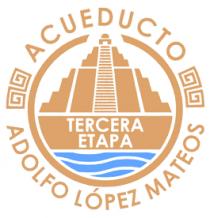 ACUEDUCTO ADOLFO LOPEZ MATEOS / TERCERA ETAPA / PIRAMIDE MAYA TERRAPLEN Y ABAJO AGUA / RODEADA DE UN CIRCULO SIN CERRAR DOS GRECAS A LOS COSTADOS