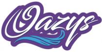 EN EL LOGOTIPO CONTIENE COLOR MORADO DE FONDO Y AZUL EN LAS OLAS; LAS LETRAS QUE FORMA LA PALABRA OAZYS SON DE COLOR BLANCO.
