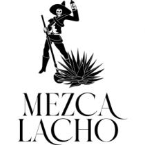 MEZCALACHO; UNA FIGURA HUMANA CON ROSTRO DE CALAVERA SOSTENIENDO UNA BOTELLA; CON UNA COA; UN MAGUEY.