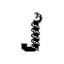 UNA J POR UNA INICIAL DE UNO DE LOS DOS FUNDADORES DE LA MARCA Y UNA SERPIENTE ENRROLLANDOLA.