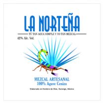 LA NORTEÑA MEZCAL ARTESANAL 100% AGAVE CENIZO
