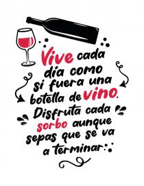 VIVE CADA DÍA COMO SI FUERA UNA BOTELLA DE VINO. DISFRUTA CADA SORBO AUNQUE SEPAS QUE SE VA A TERMINAR.