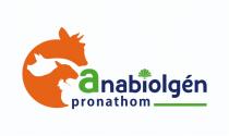 ANABIOLGÉN PRONATHOM; DIBUJOS INTERCALADOS CON SILUETAS UNA DE CABEZA DE BOVINO; INTERCALADO CON DIBUJO DE SILUETA DE LECHON; INTERCALADO CON DIBUJO DE SILUETA DE CORDERO; INTERCALADO CON DIBUJO DE SILUETAS DE POLLO.