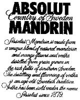ABSOLUT COUNTRY OF SWEDEN MANDRIN
