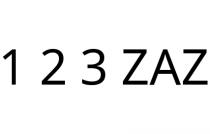 1 2 3 ZAZ