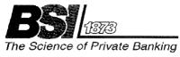 BSI 1873 THE SCIENCE OF PRIVATE BANKING