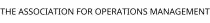 THE ASSOCIATION FOR OPERATIONS MANAGEMENT