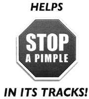 HELPS STOP A PIMPLE IN ITS TRACKS!
