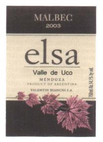 MALBEC 2003 elsa Valle de Uco MENDOZA