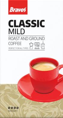 BRAVOS CLASSIC MILD ROAST AND GROUND COFFE PERFECT FOR ALL TYPES INTENSITY