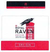 DRY GIN ROYAL RAVEN DITELLED PREMIUM BLEND OF JUNIPER DISTILLATE AND FINEST SPICES AND BOTANICALS