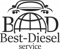 Заявлено словесное обозначение «Best-Diesel service», выполненное прописными буквами латинского алфавита. Изображение автомобиля и земного шара выполнено в схематическом формате. В отношении заявленных товаров обозначение является фантазийным.